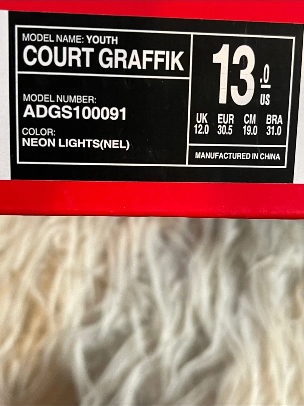 DC Shoe Court Graffik Neon Lights Skate Shoes Size 13 NEW